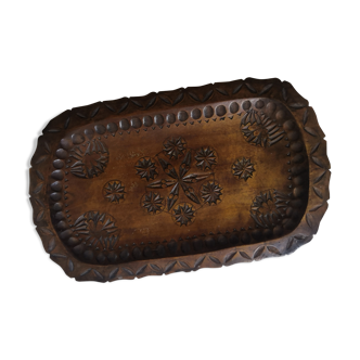 Engraved wood tray
