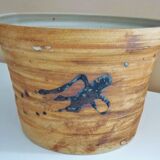 Ceramic "tachiste" flowerpot, signed La Poterie du colombier, the dove, 1970s