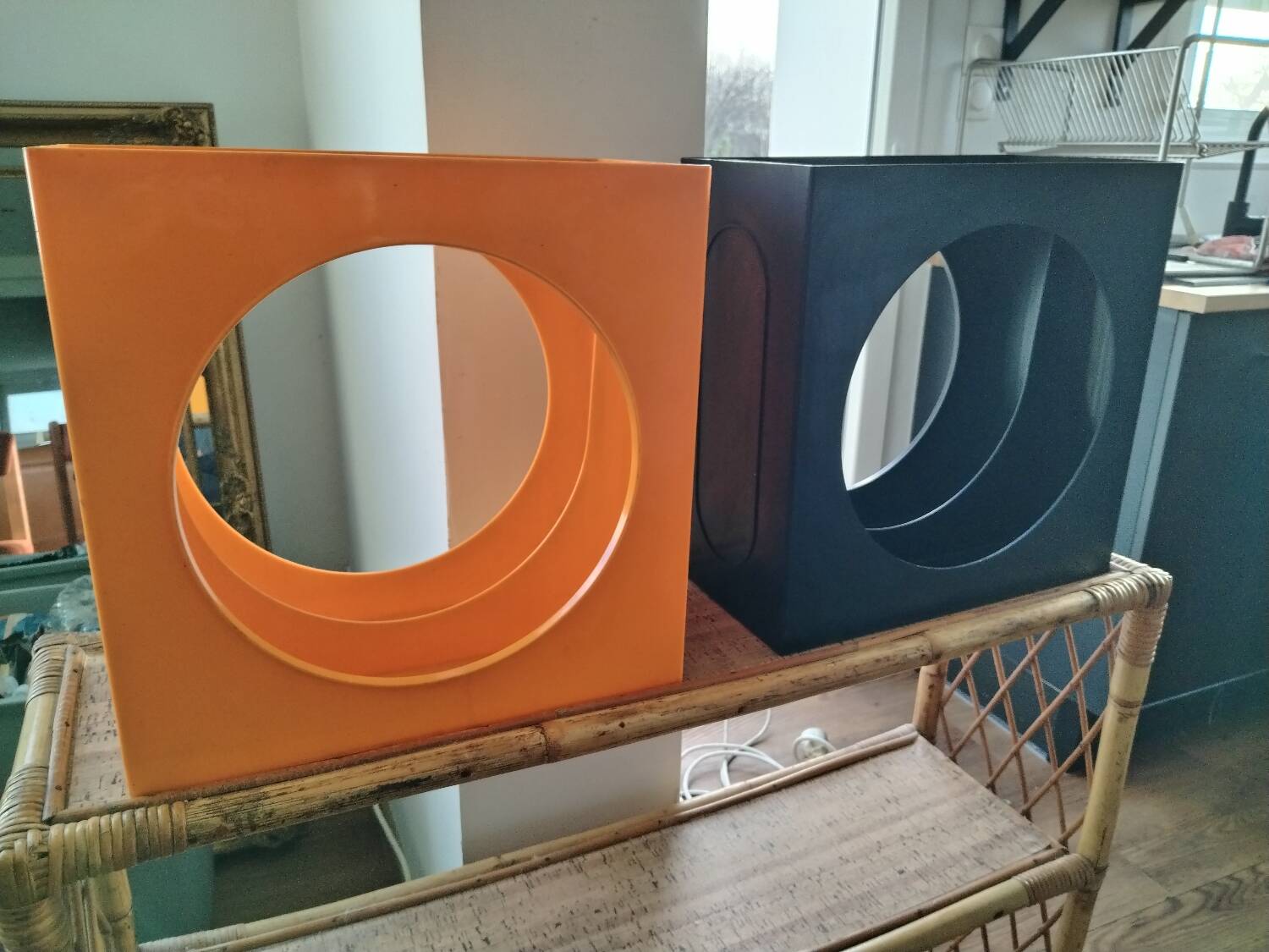 Paire de rangement de disque vinyle, 70s
