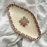 Diamond-shaped dish in "Greek" ironstone, Clairefontaine earthenware, late 19th century