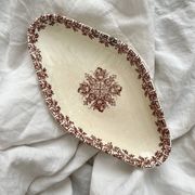 Diamond-shaped dish in "Greek" ironstone, Clairefontaine earthenware, late 19th century