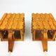 2 vintage scandinavian pine sconces 1960