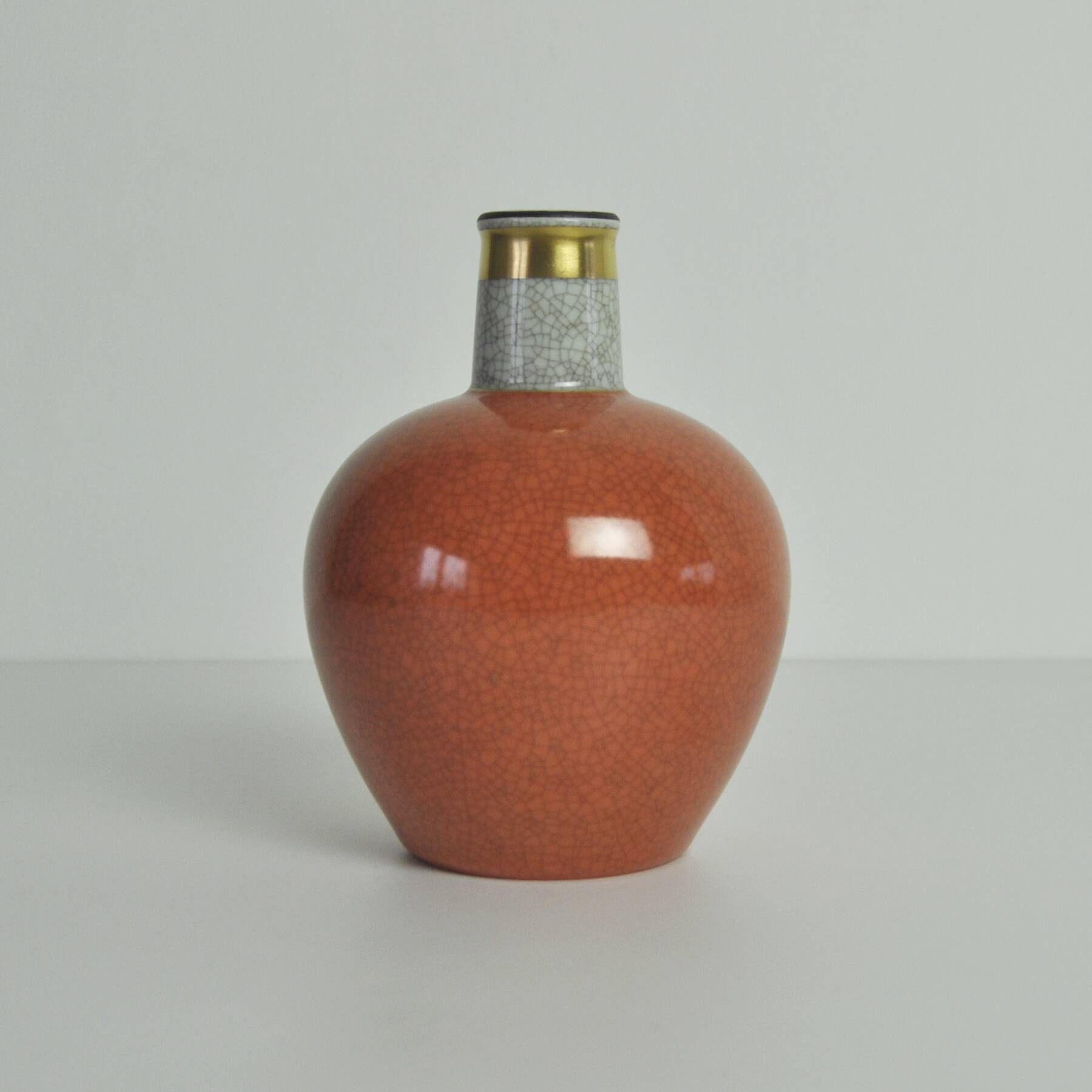 Crackle glaze porcelain vase by Royal Copenhagen, Denmark 1950s