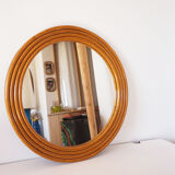 Round rattan bamboo mirror, 60 cm