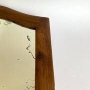 Miroir glace ancienne, bois chapeau de gendarme