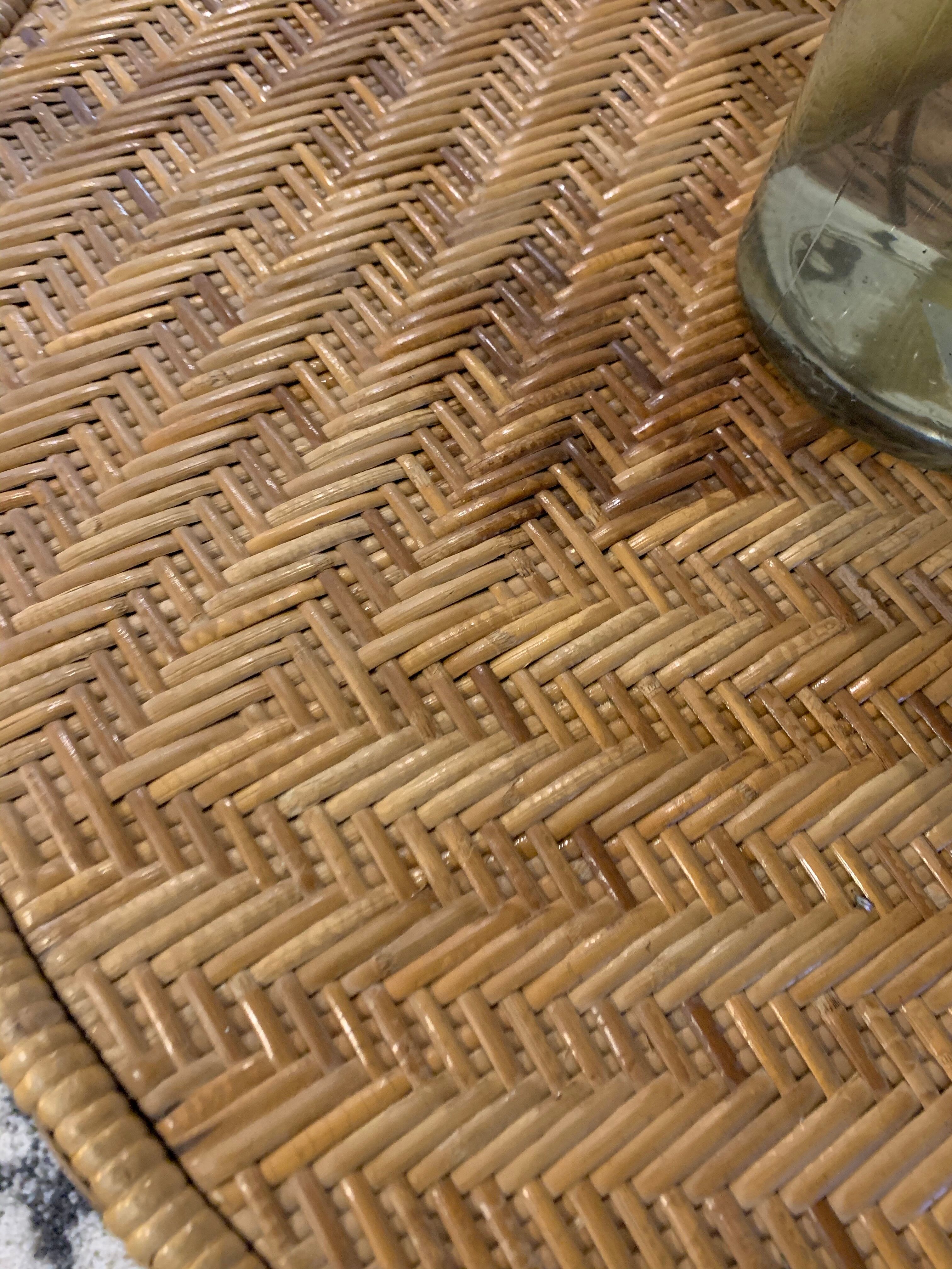 Rattan table for 4 people 70s
