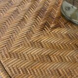 Rattan table for 4 people 70s