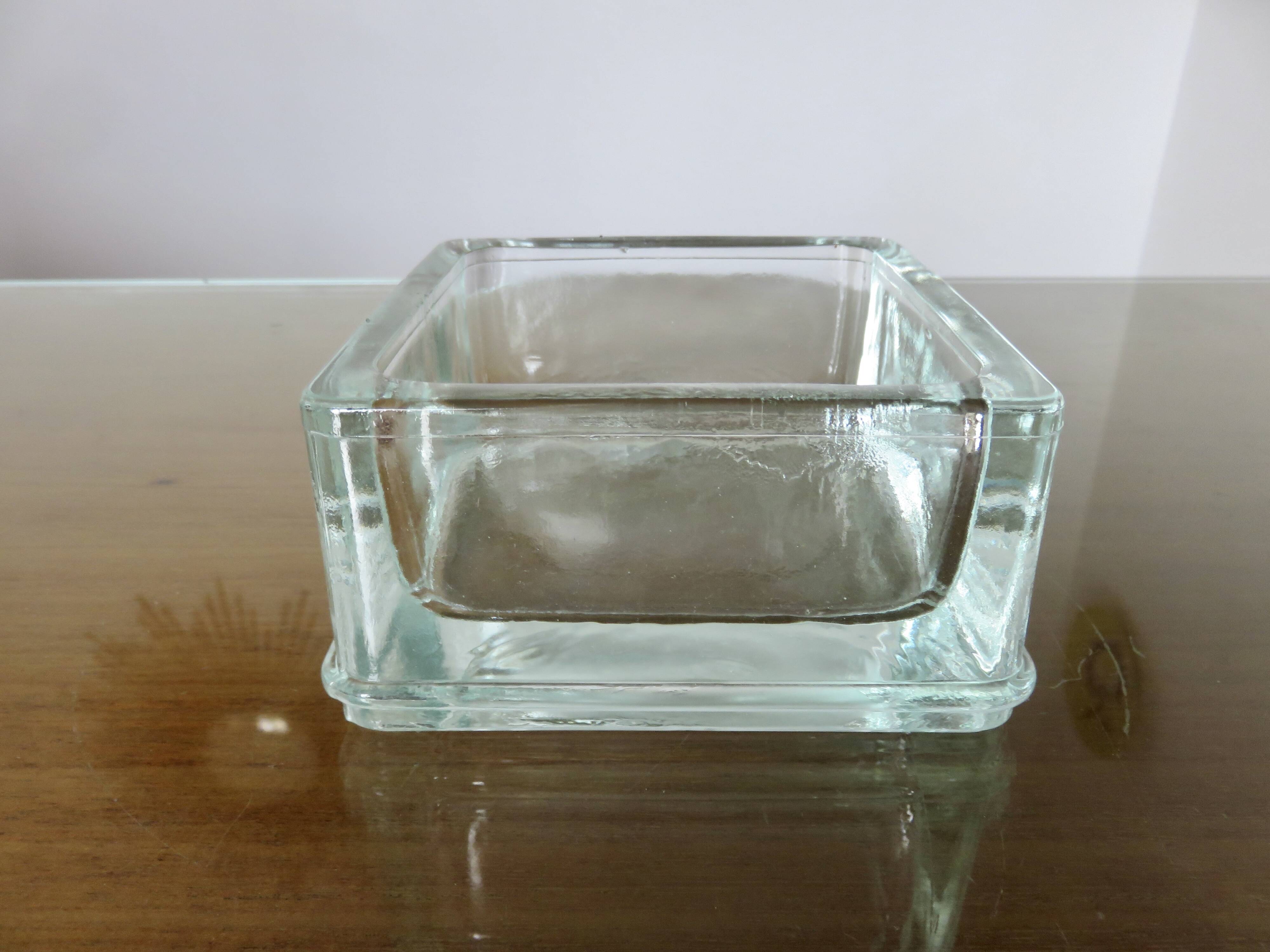 Pavé de verre , cendrier, signé LUMAX, recuit, années 40 50, Le Corbusier