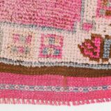 Soft Pink Turkish Vintage Runner Rug, 93x335Cm