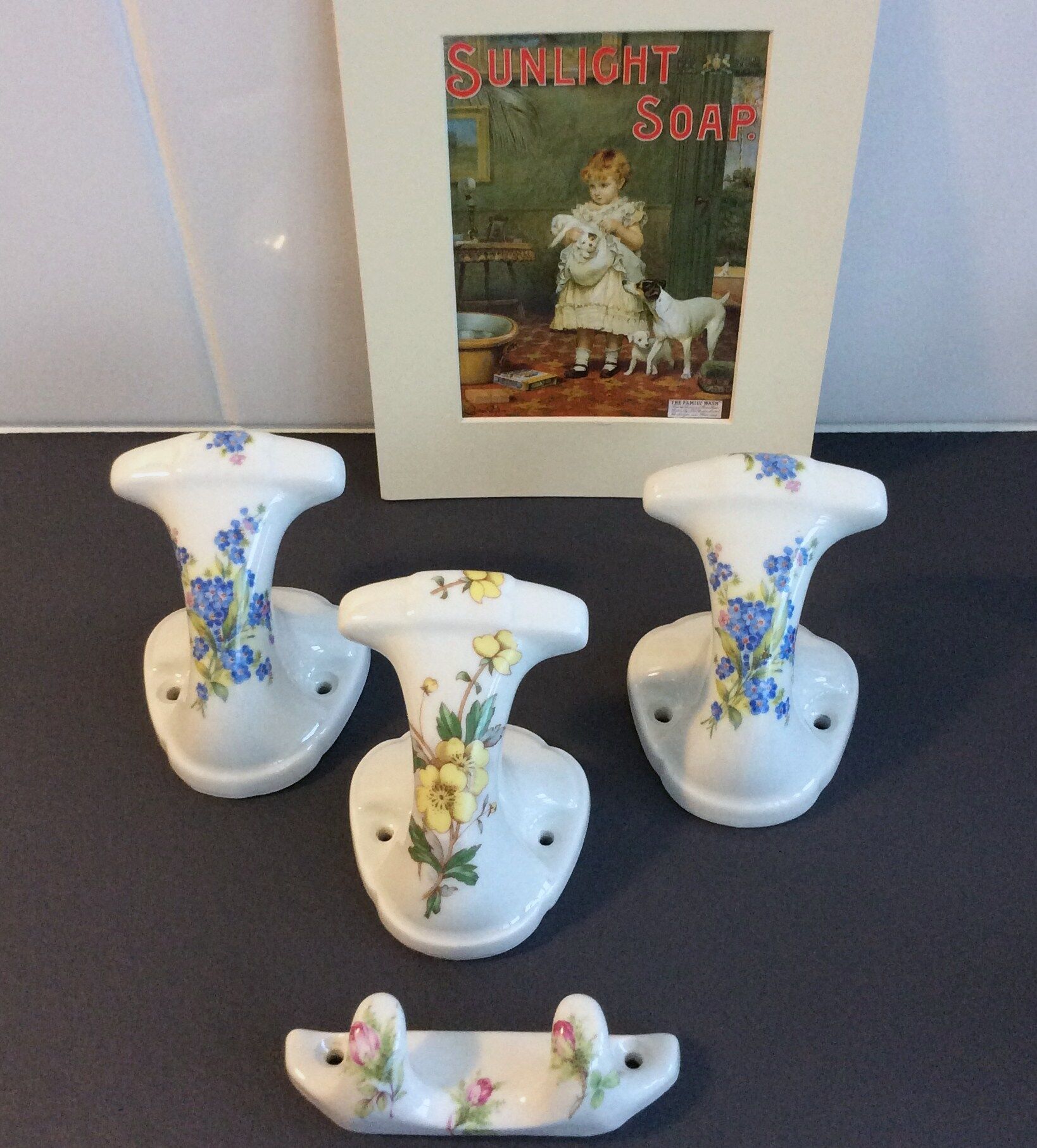 set de 4 patères en porcelaine Manufacture de Couleuvre