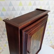 Armoire de toilette ancienne en bois et laiton années 40/50