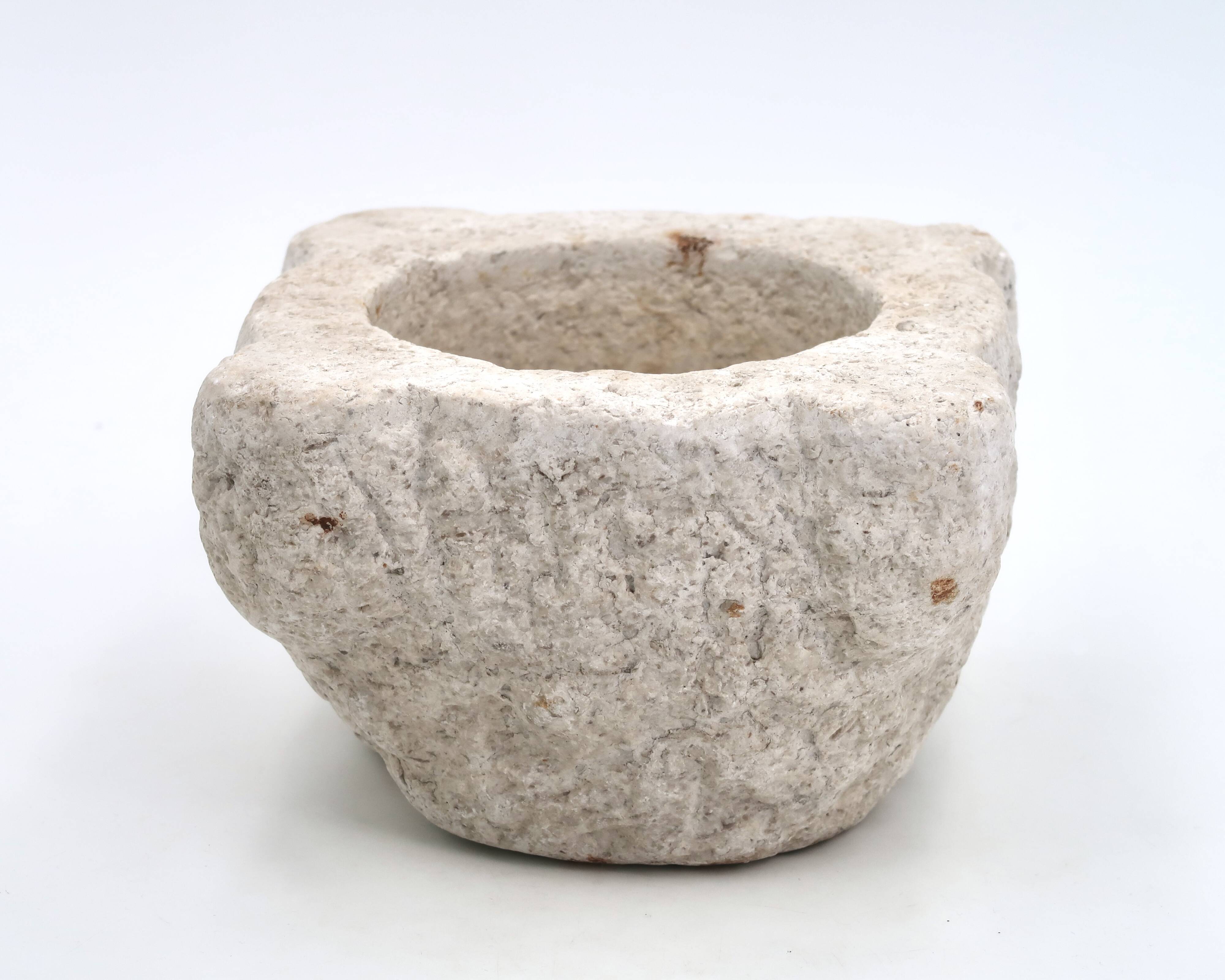 Brutalist mortar carved from stone, 19th century.