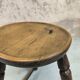 Vintage brutalist wooden tripod stool