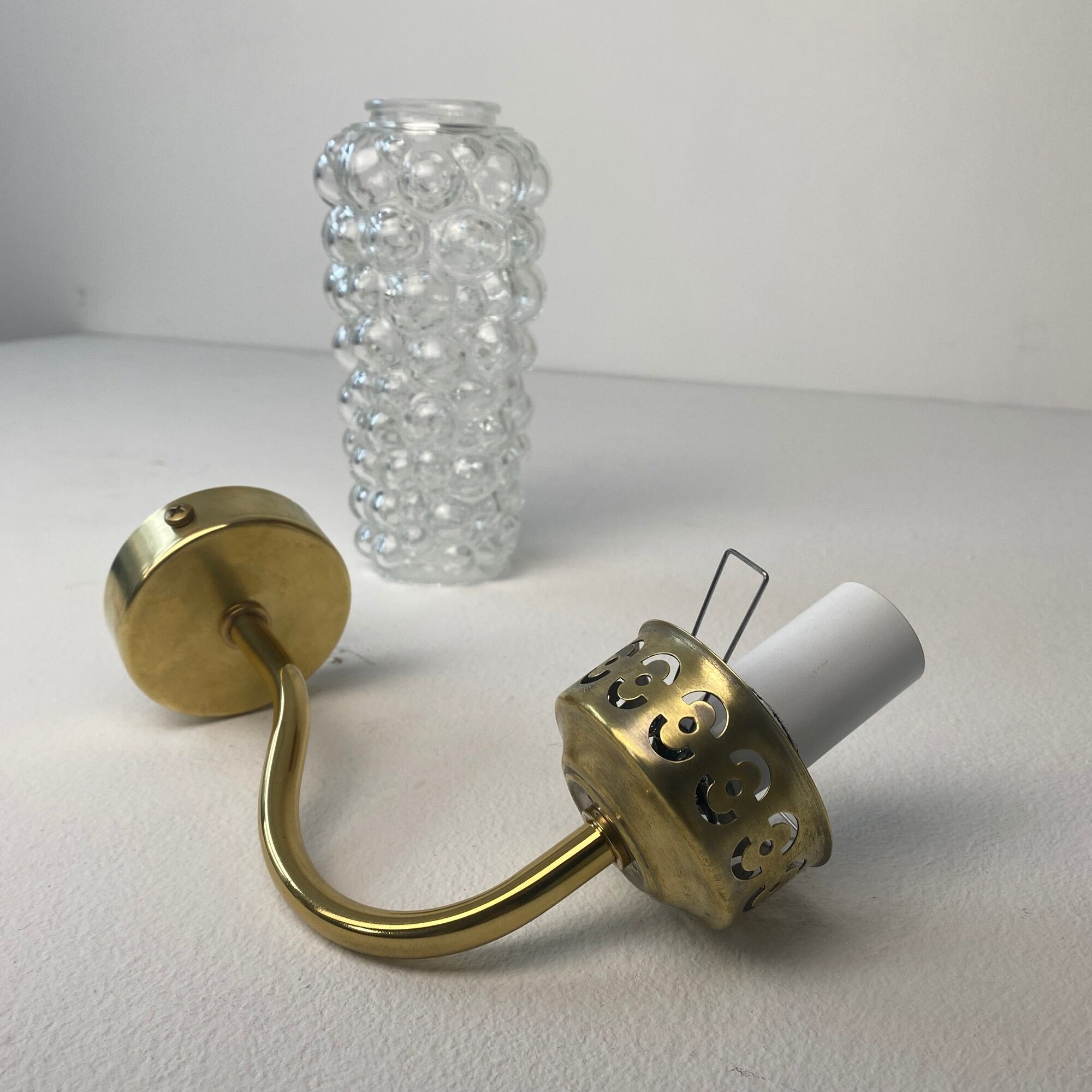 Lot 3 vintage glass wall lamps