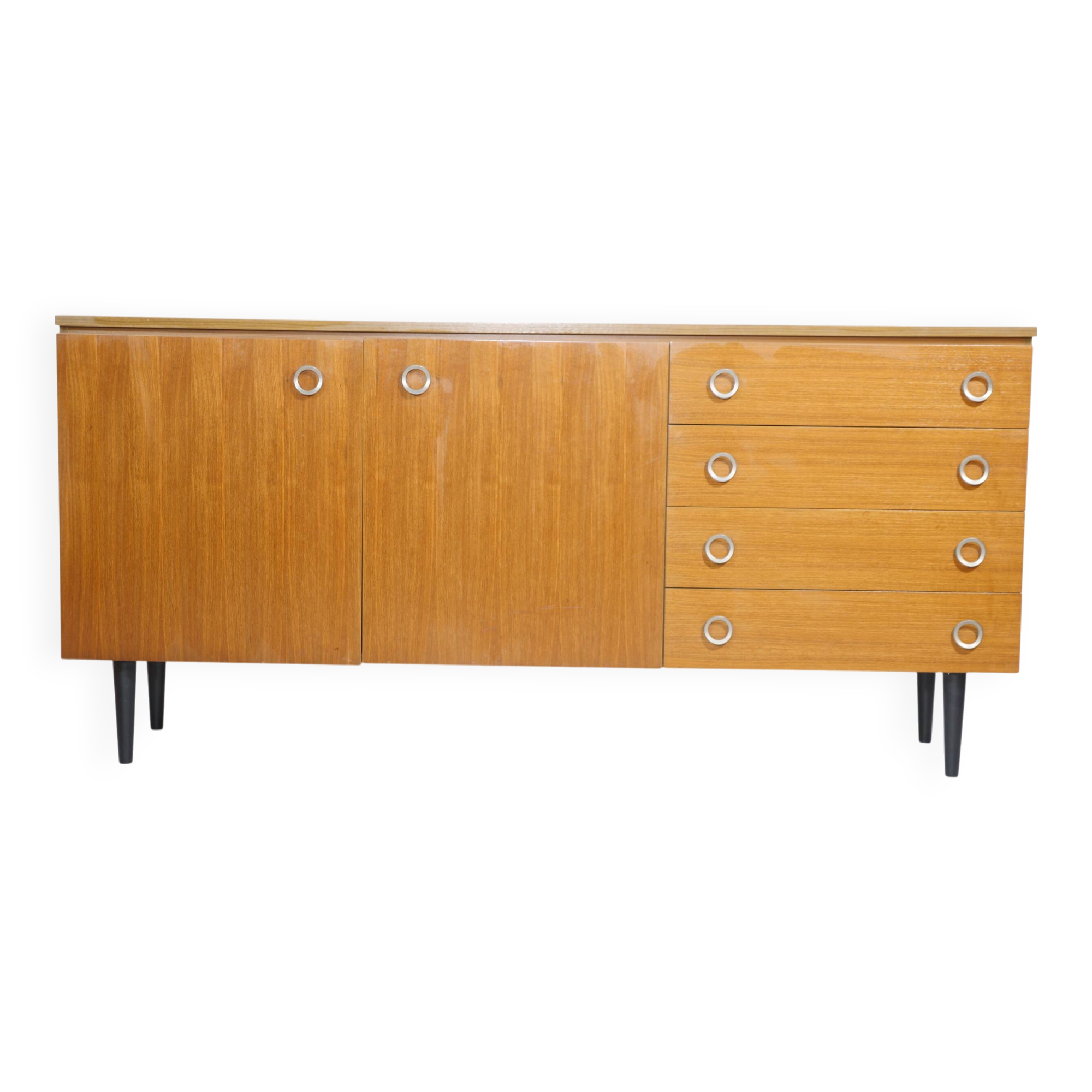 Teak vintage sideboard chest of drawers mid-century cabinet 60s