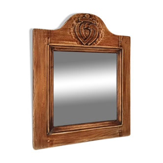 Old mirror in solid oak early twentieth century