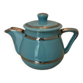 Blue and silver ceramic teapot from the 1950s.