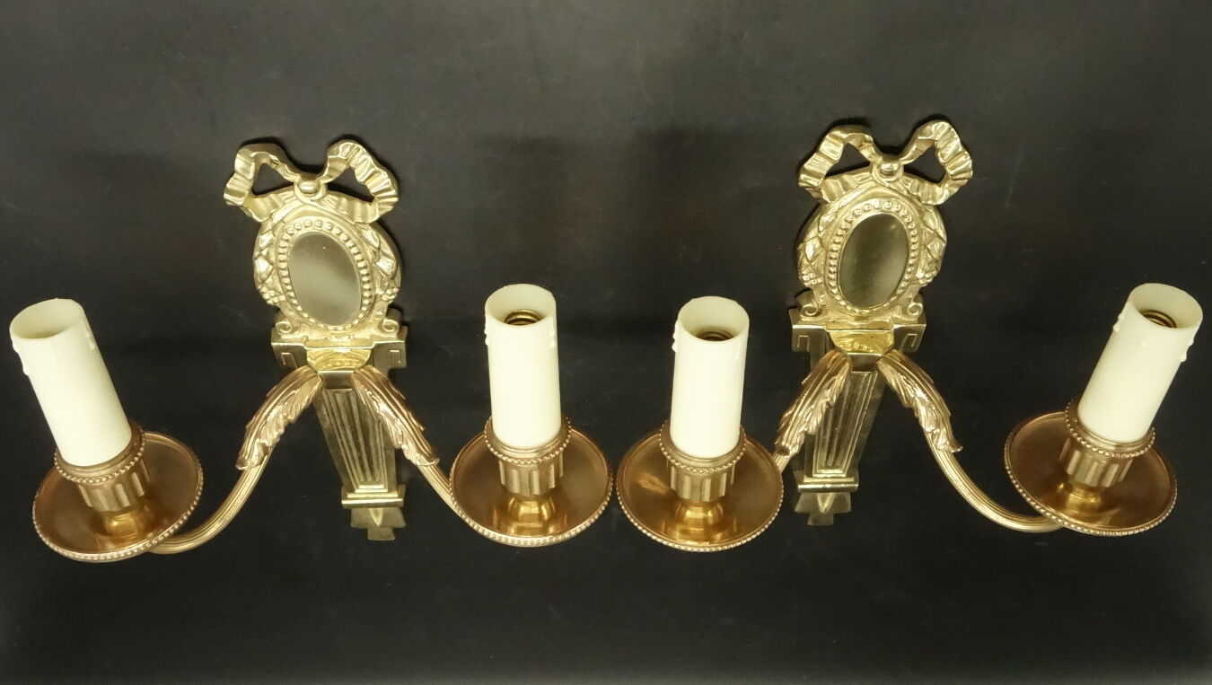 Pair of wall light knot, Louis XVI style - Petitot