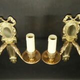 Paire d'appliques au noeud style Louis XVI Petitot