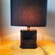 Lampe en céramique noir et or ,1980.