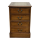Office cabinet in oak with English leather top from the 1990s.