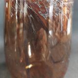 Vase vintage verre signé Jean-Marie Bizet daté novembre 1982