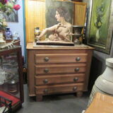 Oak chest of drawers with marble top, 1940-1950