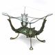 Vintage Brass and Varnished Metal Coffee Table by Pierluigi Colli, Italy