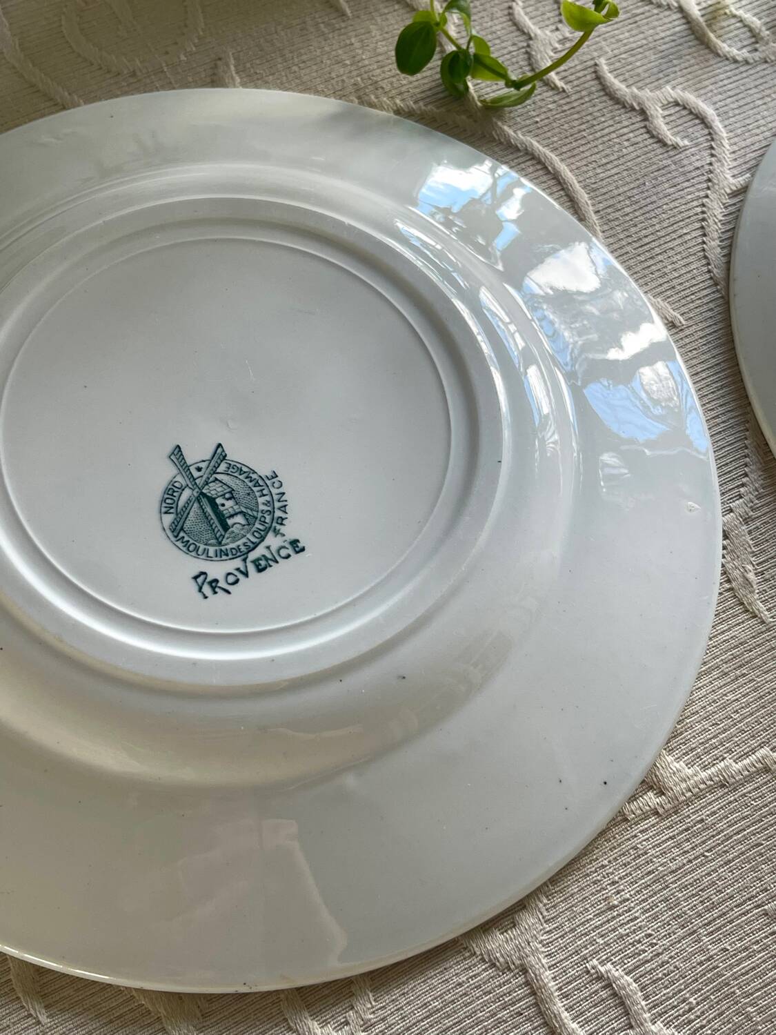 5 antique ironstone plates from Moulin des Loups.