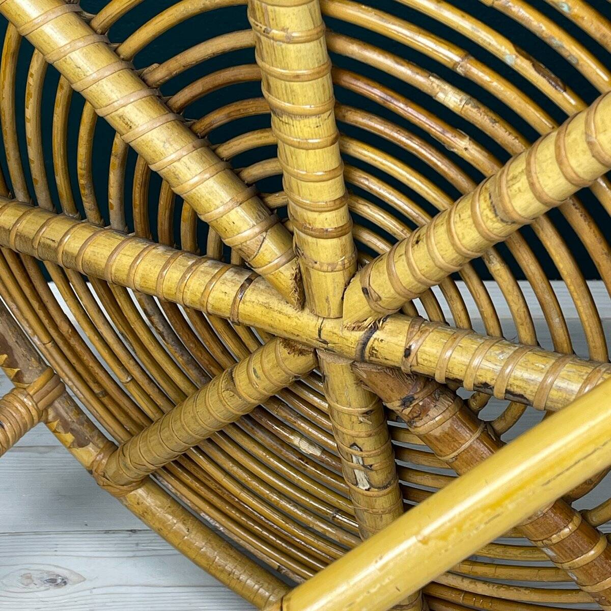 Vintage bamboo coffee table, Italy, 1960s