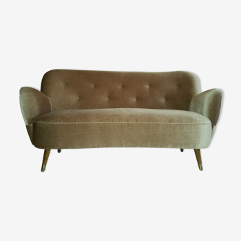 Canapé sofa design organique ARC Rein années 50-60 beige Bronze