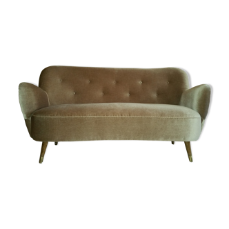 Canapé sofa design organique ARC Rein années 50-60 beige Bronze