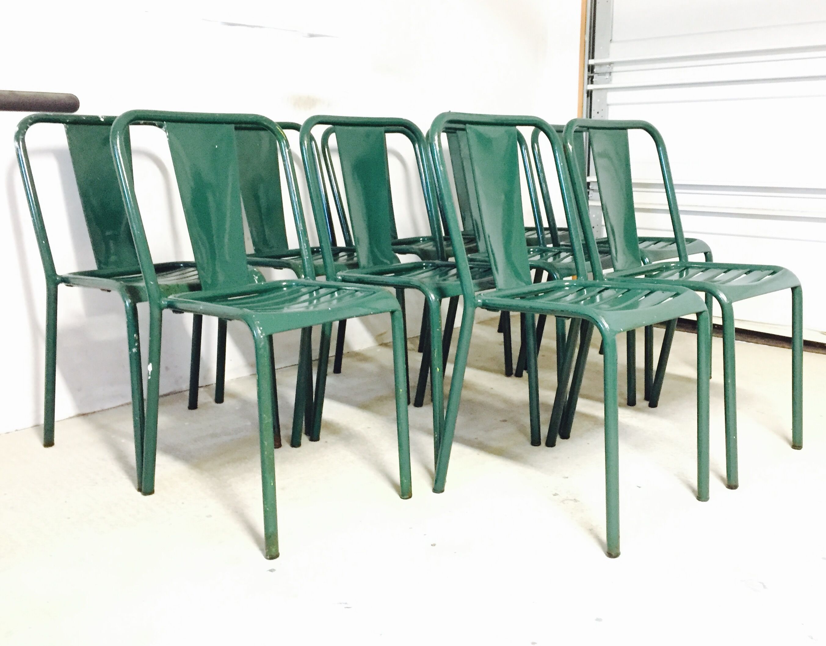 10 chaises TOLIX modèle T4 vintage