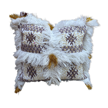 Housse de coussin en kilim berbère : Coussin en laine marocaine