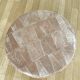 Pouf coffre patchwork cuir beige