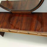 Ebonized Walnut and Birch Vanity Table / Console with Mirror ascr. to Buffa