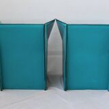 Set of Turquoise Leather Armchairs by Tito Agnoli, Italy, 1970s