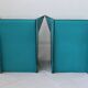 Set of Turquoise Leather Armchairs by Tito Agnoli, Italy, 1970s