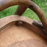 Set of 2 old and screen-printed bistro chairs