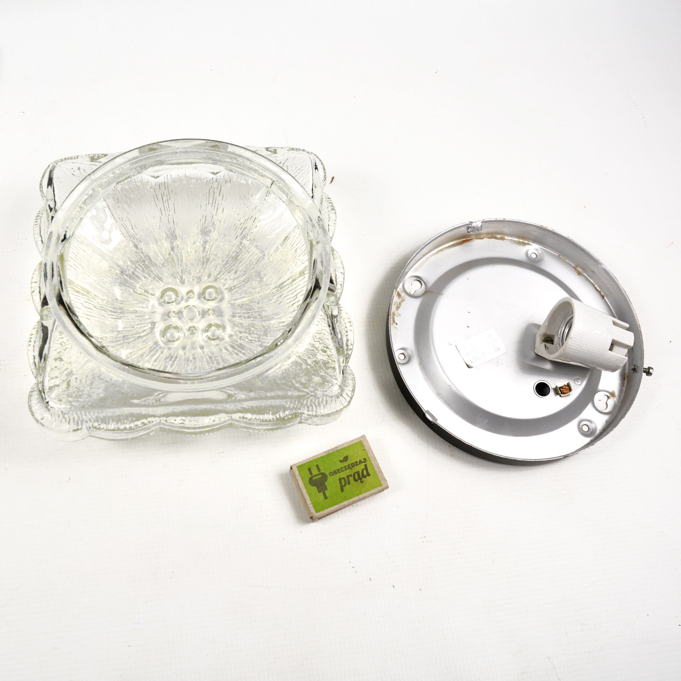 1970s modern glass plafond HP Leuchten, Germany