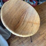 Rattan satellite armchair from the 1950s