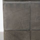 Grey leather elements design sofa 3 elements + footstool