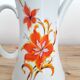 Vintage teapot / coffee maker - Bavarian porcelain - Orange flower décor - 1970