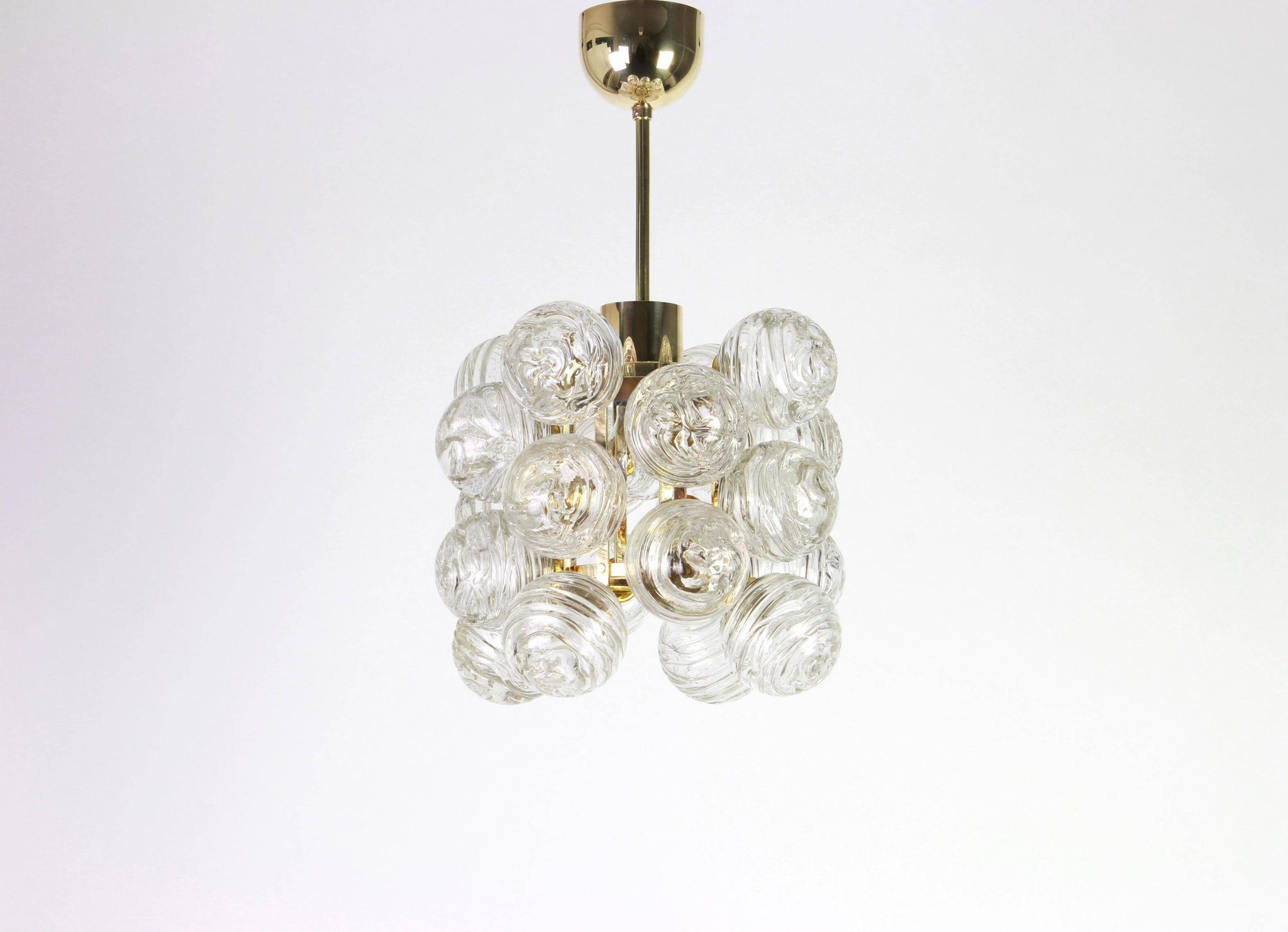 1 of 3 Small Spectacular Sputnik Suspension with Snowballs Doria, Germany, 1970s