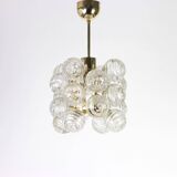 1 of 3 Small Spectacular Sputnik Suspension with Snowballs Doria, Germany, 1970s