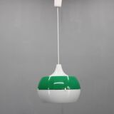 Vintage Italian green and white plastic pendant light, 1970s — Space Age modern
