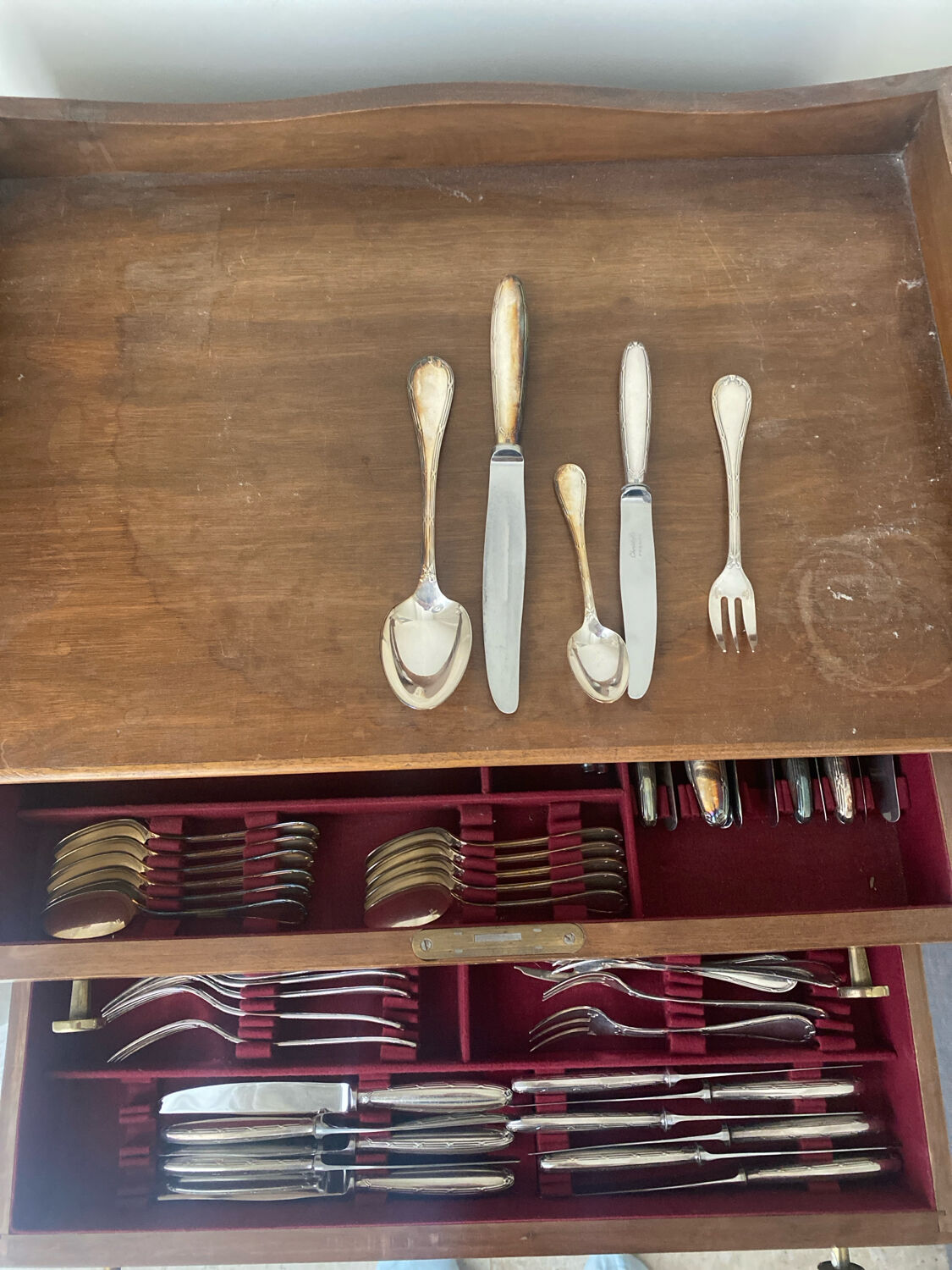 Set of Christofle silver-plated cutlery.