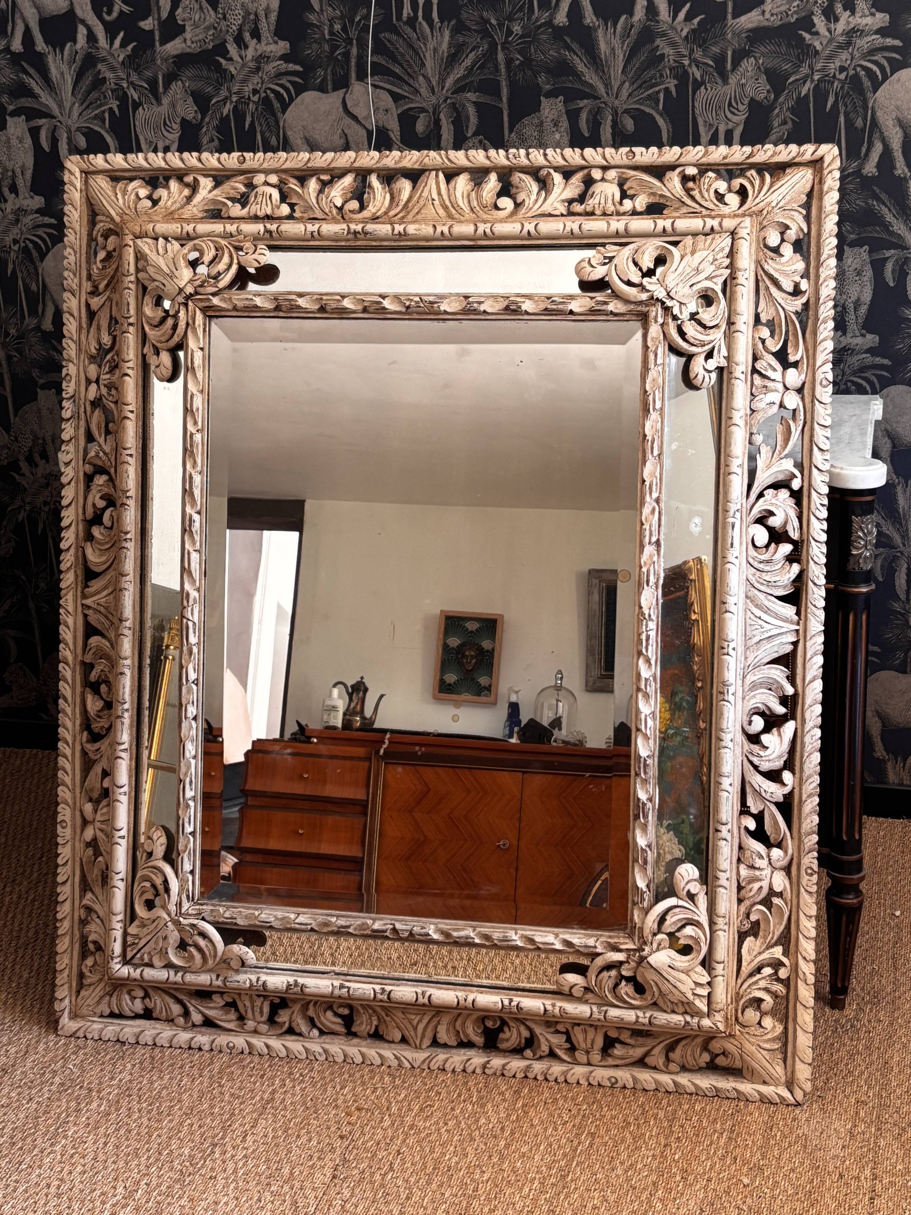 Patinated XIX century cloisonné mirror.