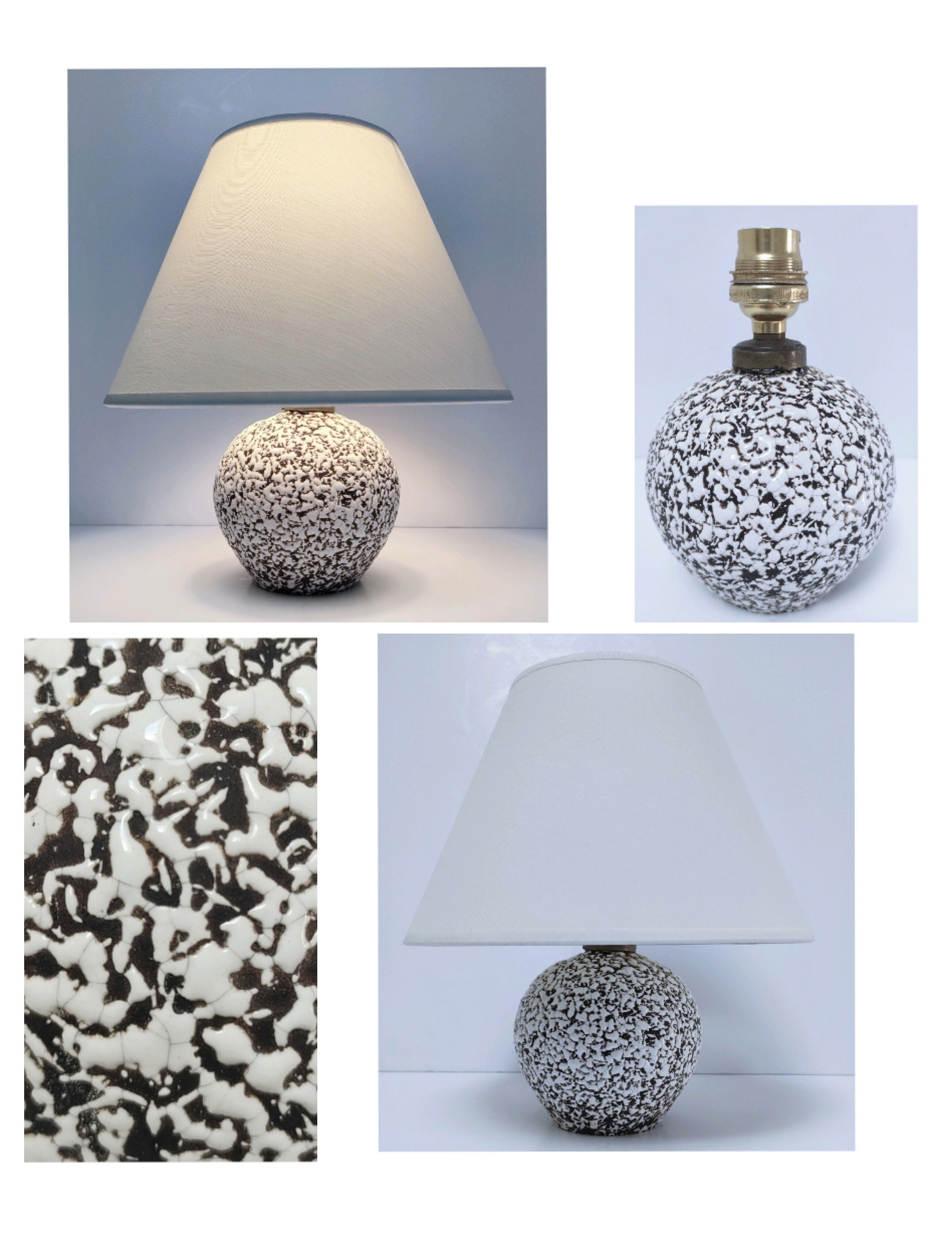 Lamp ceramic ball Art Deco style Besnard 30s