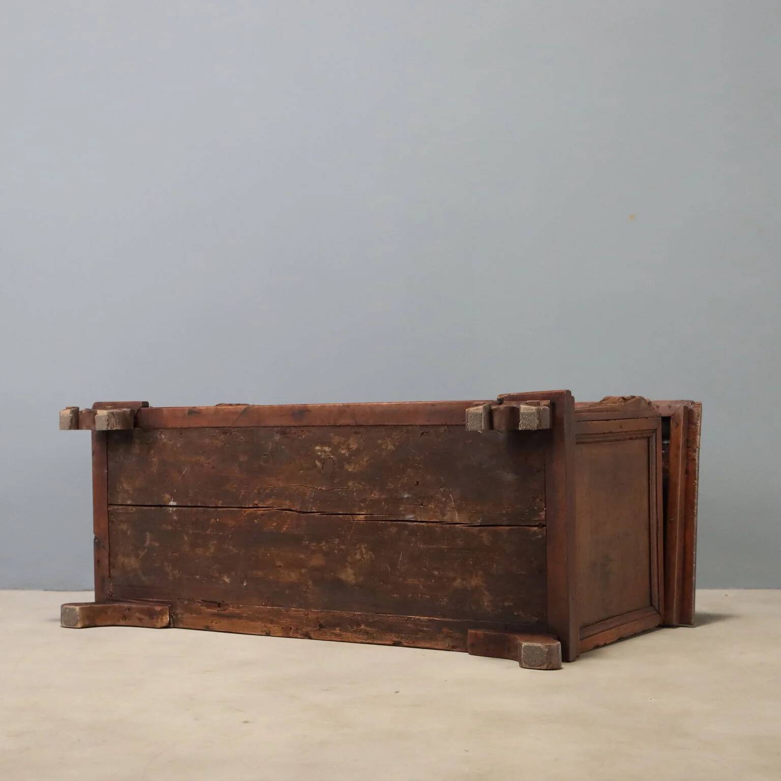 Walnut chest with baroque carvings